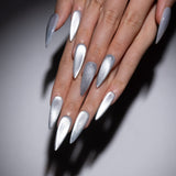 Bold Silver Press On Nails
