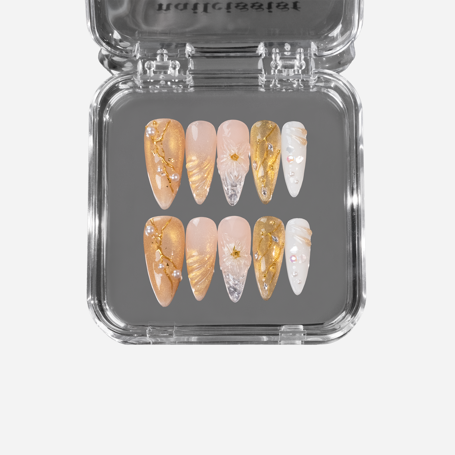 golden summer press on nails