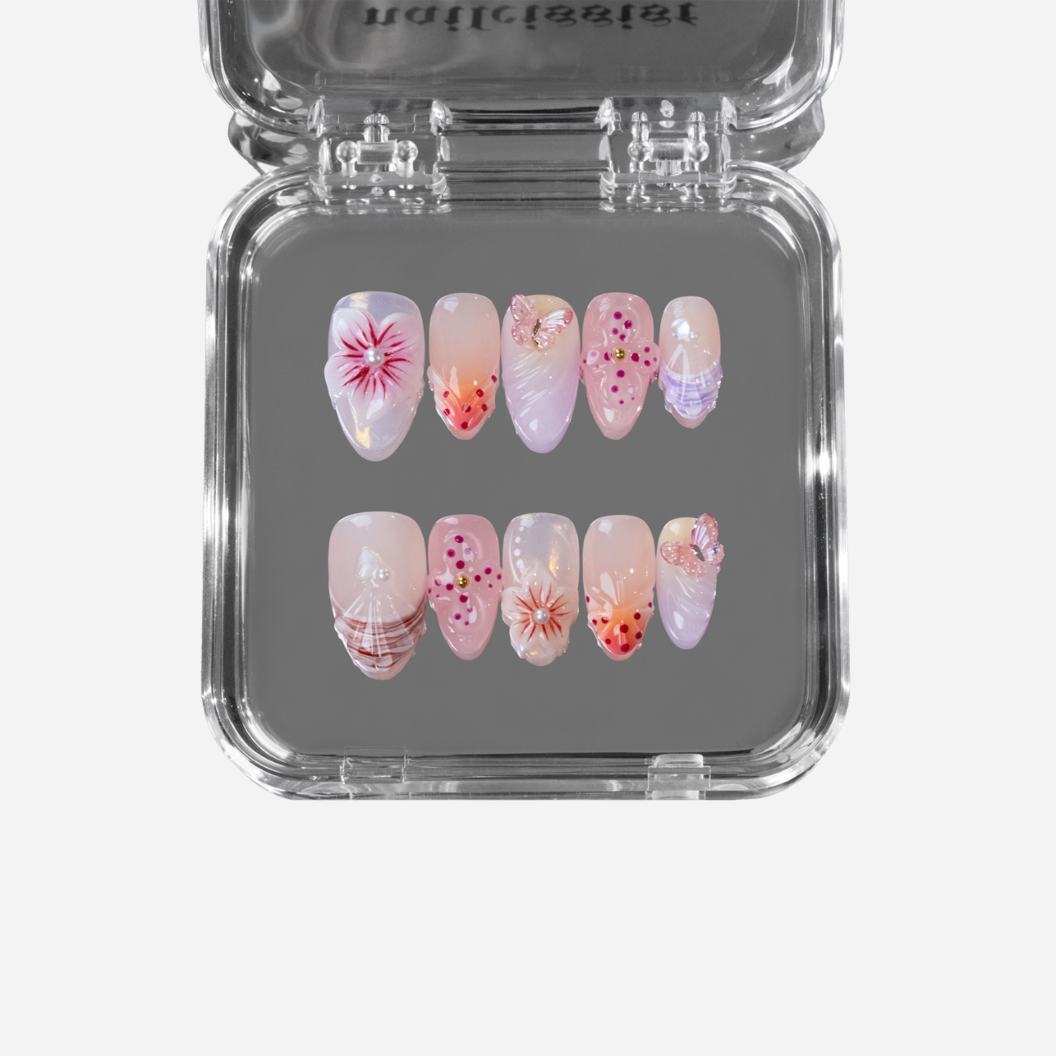 hibiscus press on nails