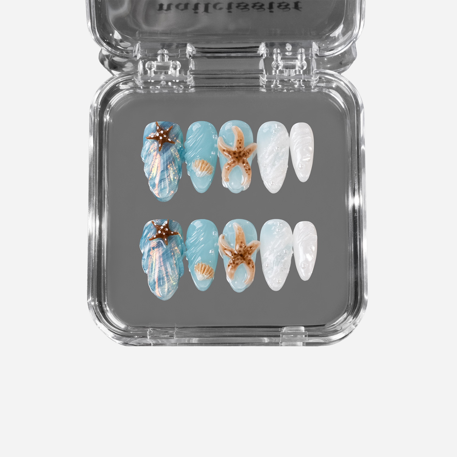 blue press on nails