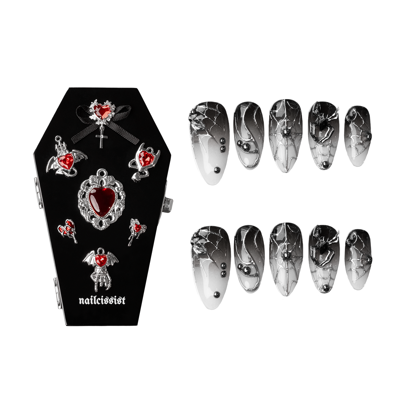 BLACK WIDOW COFFIN SET