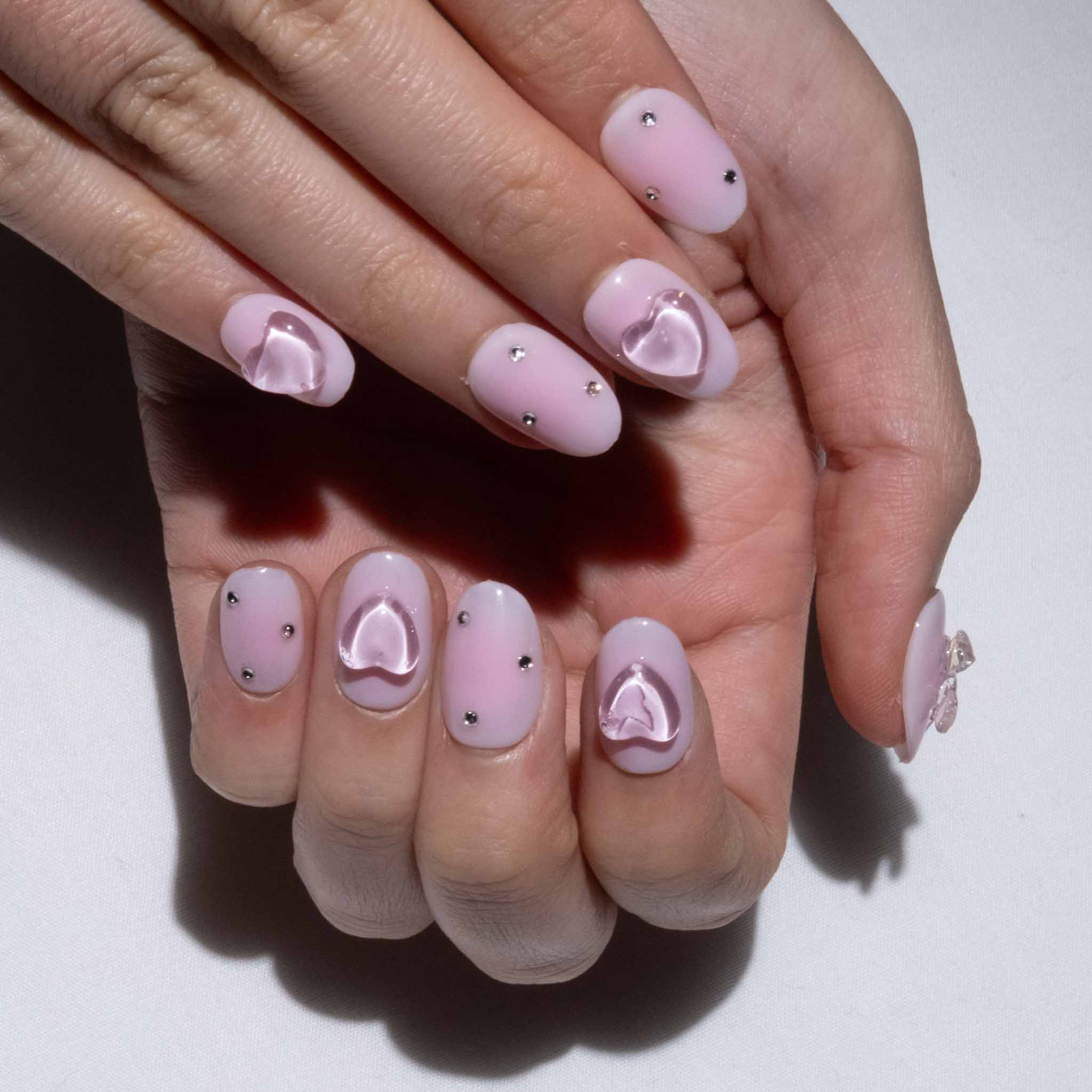 Aphrodite’s Pink Night Press on Nails | Handmade Press on Nails | Fake Nails | Glue On Nails sold | Custom Nails