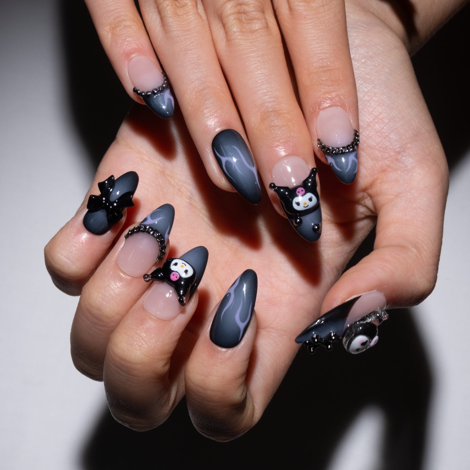 kuromi edgy press on nails