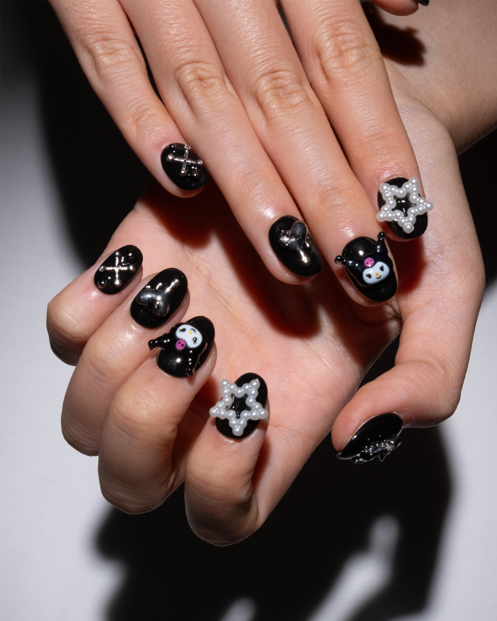 kuromi punk press on nails