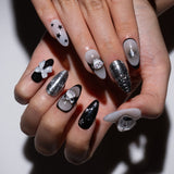 chrome swirl pochacco press on nails