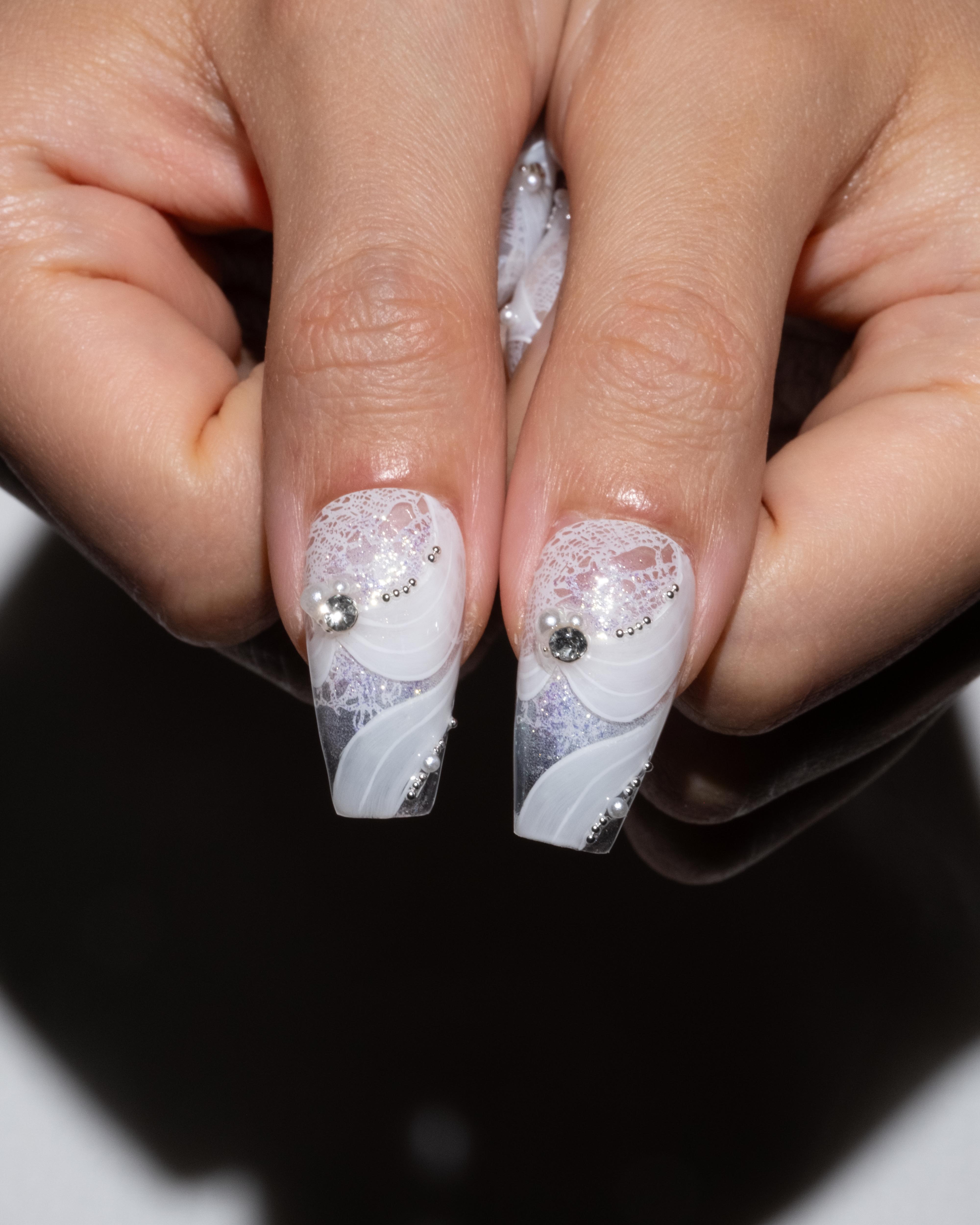 homecoming nails for white dress Bright White Manicures